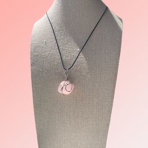 Rose Quartz Crystal Wire Wrapped Necklace